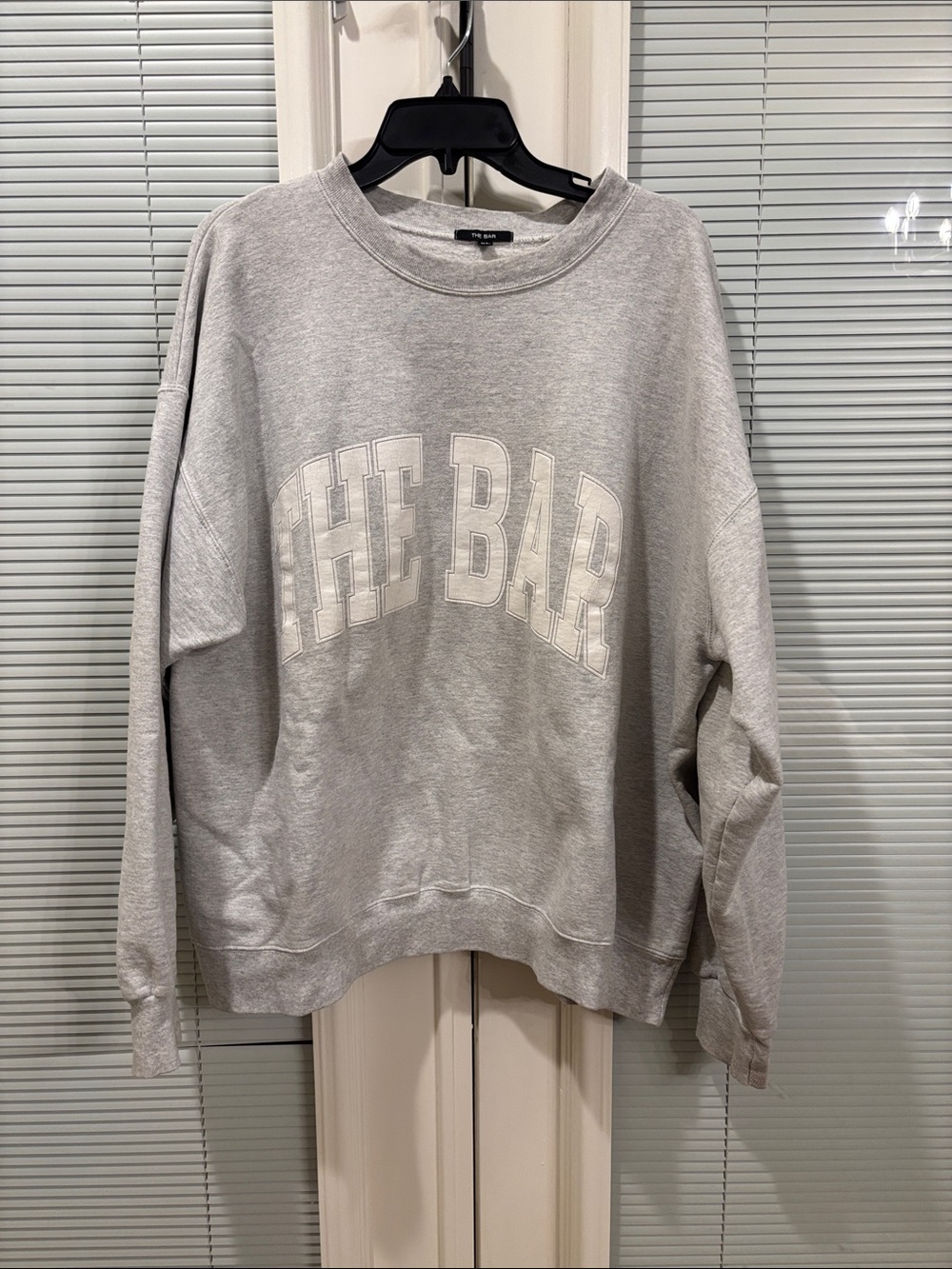 The Bar Light Gray Crewneck Sweatshirt with White Chest Logo